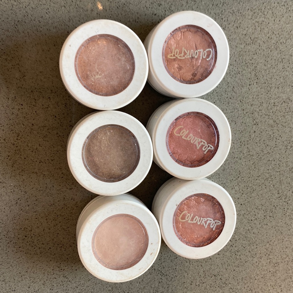 Set of 6 Colourpop eyeshadows
